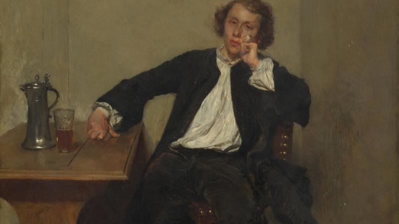 Jean-Louis-Ernest Meissonier, 'A Man in Black smoking a Pipe', 1854