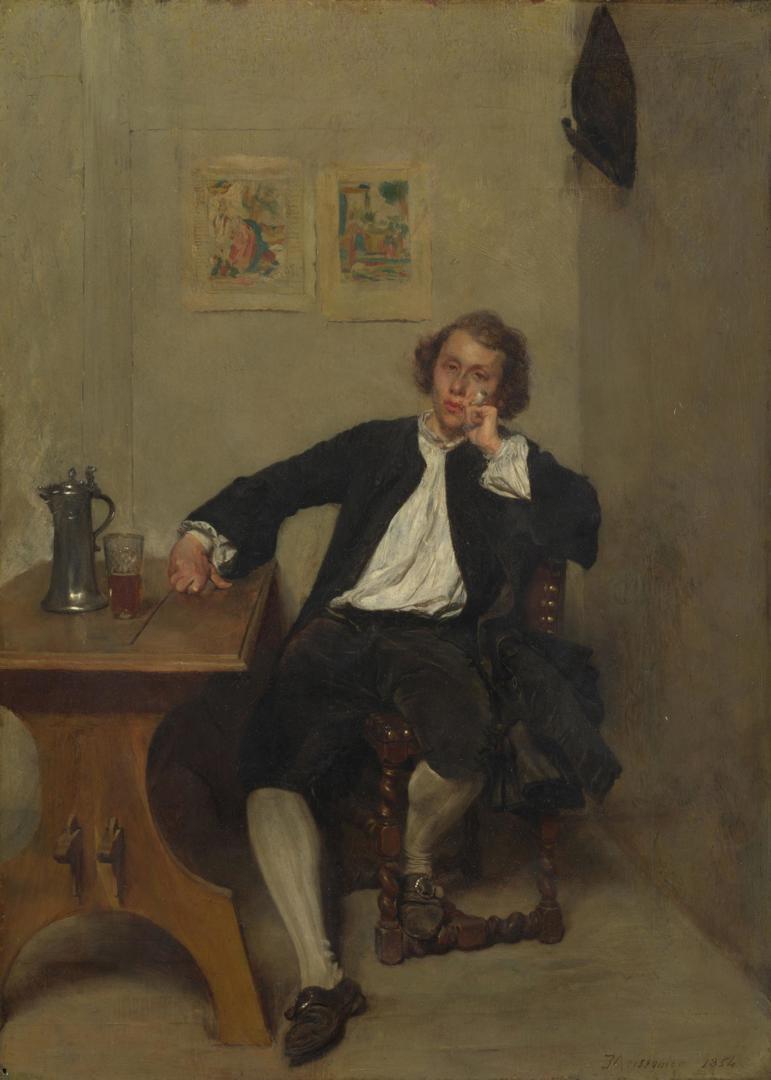 A Man in Black smoking a Pipe by Jean-Louis-Ernest Meissonier