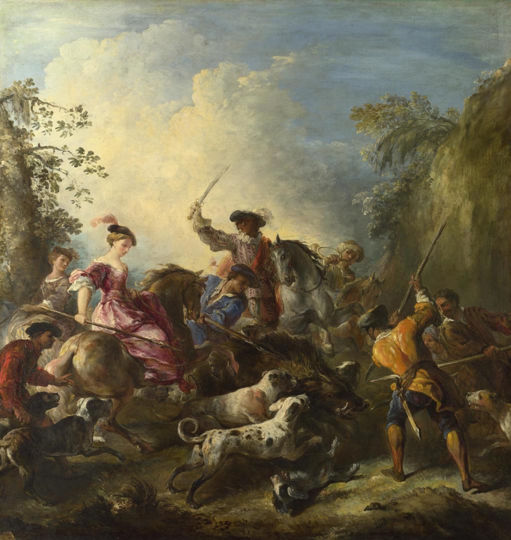 The Boar Hunt by Joseph Parrocel