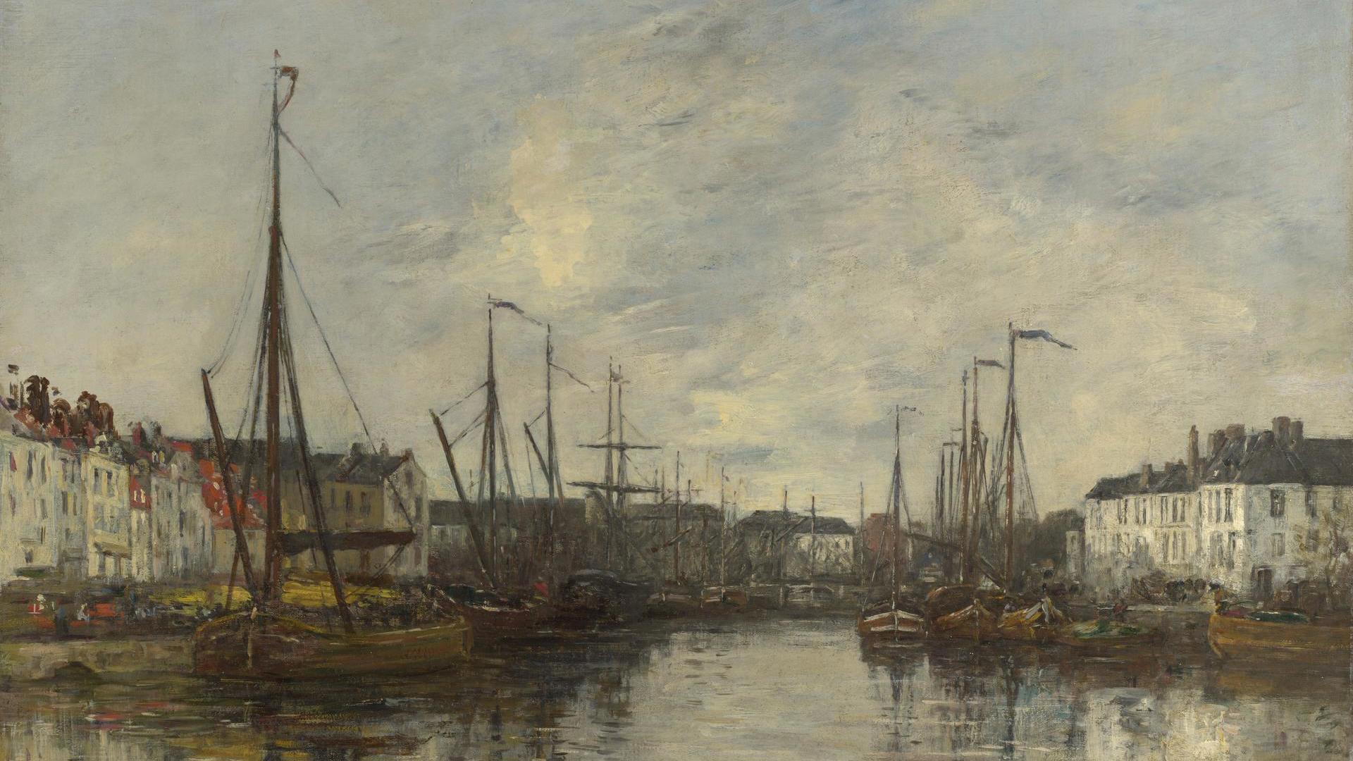 Brussels Harbour by Eugène Boudin