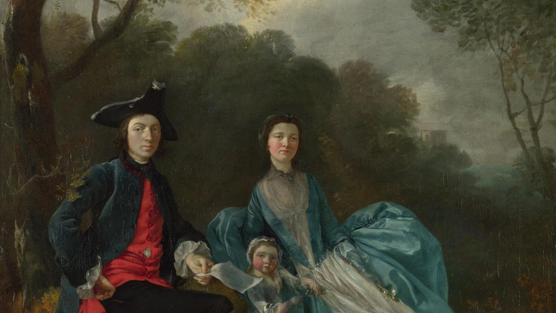 Portrait of the Artist with his Wife and Daughter by Thomas Gainsborough
