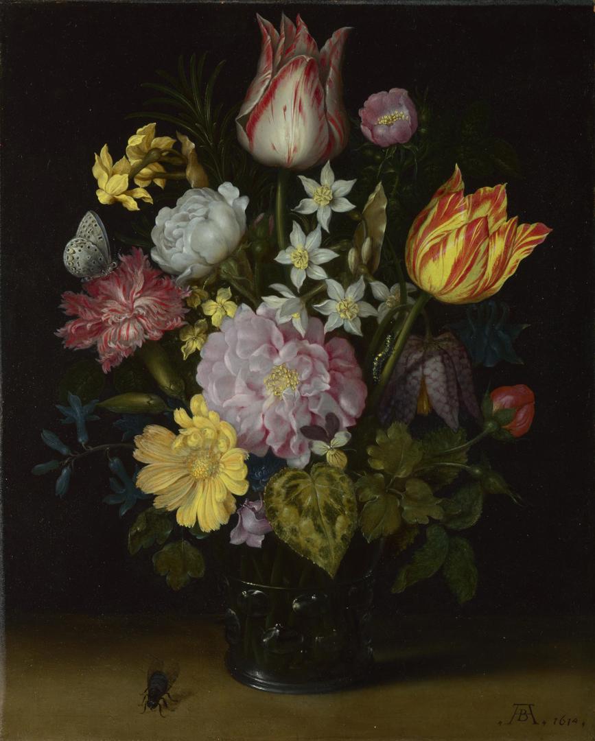 Flowers in a Glass Vase by Ambrosius Bosschaert the Elder