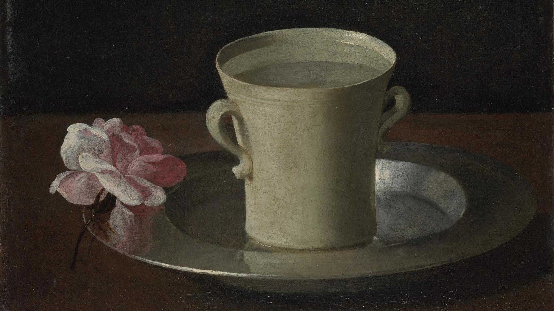 Francisco De Zurbaran A Cup Of Water And A Rose Ng6566 National Gallery London
