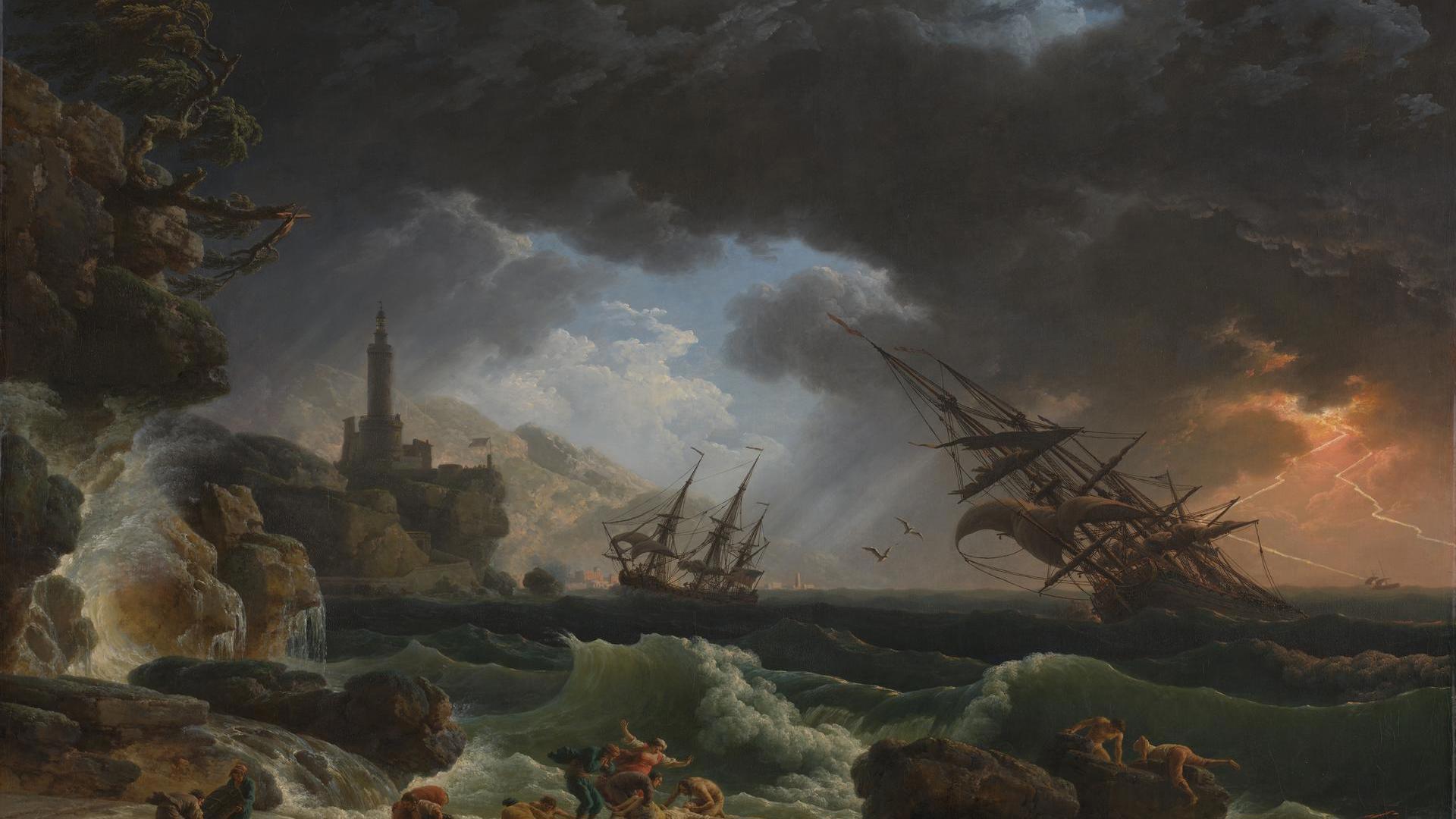 A Shipwreck in Stormy Seas by Claude-Joseph Vernet