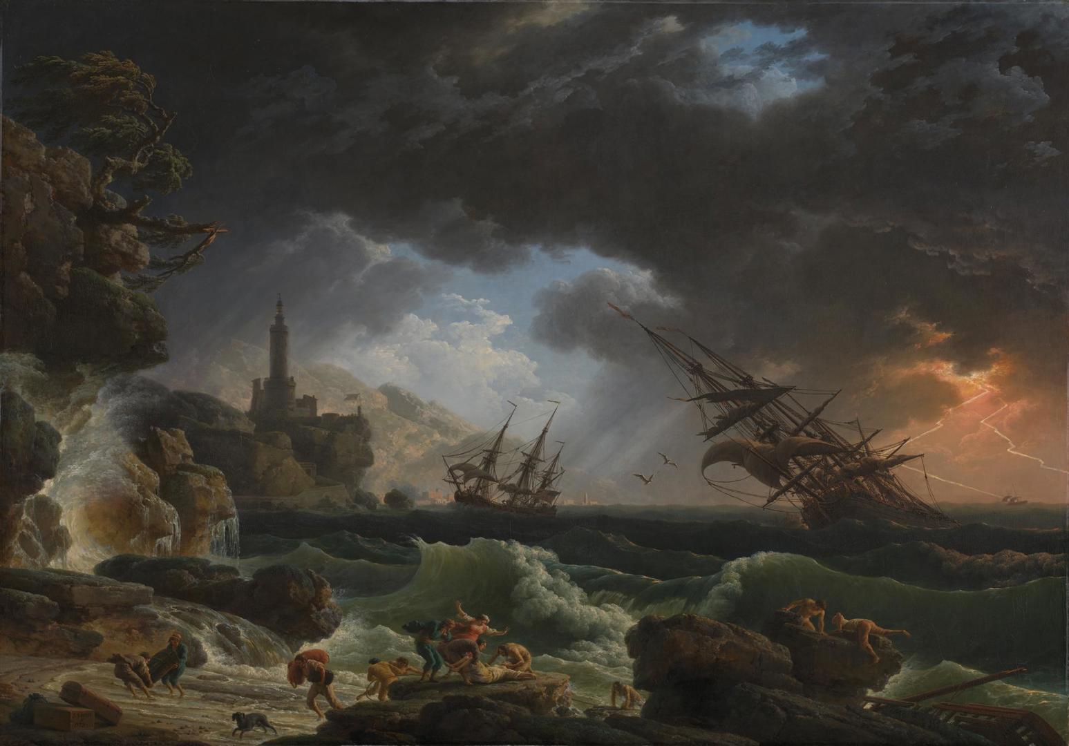 A Shipwreck in Stormy Seas by Claude-Joseph Vernet