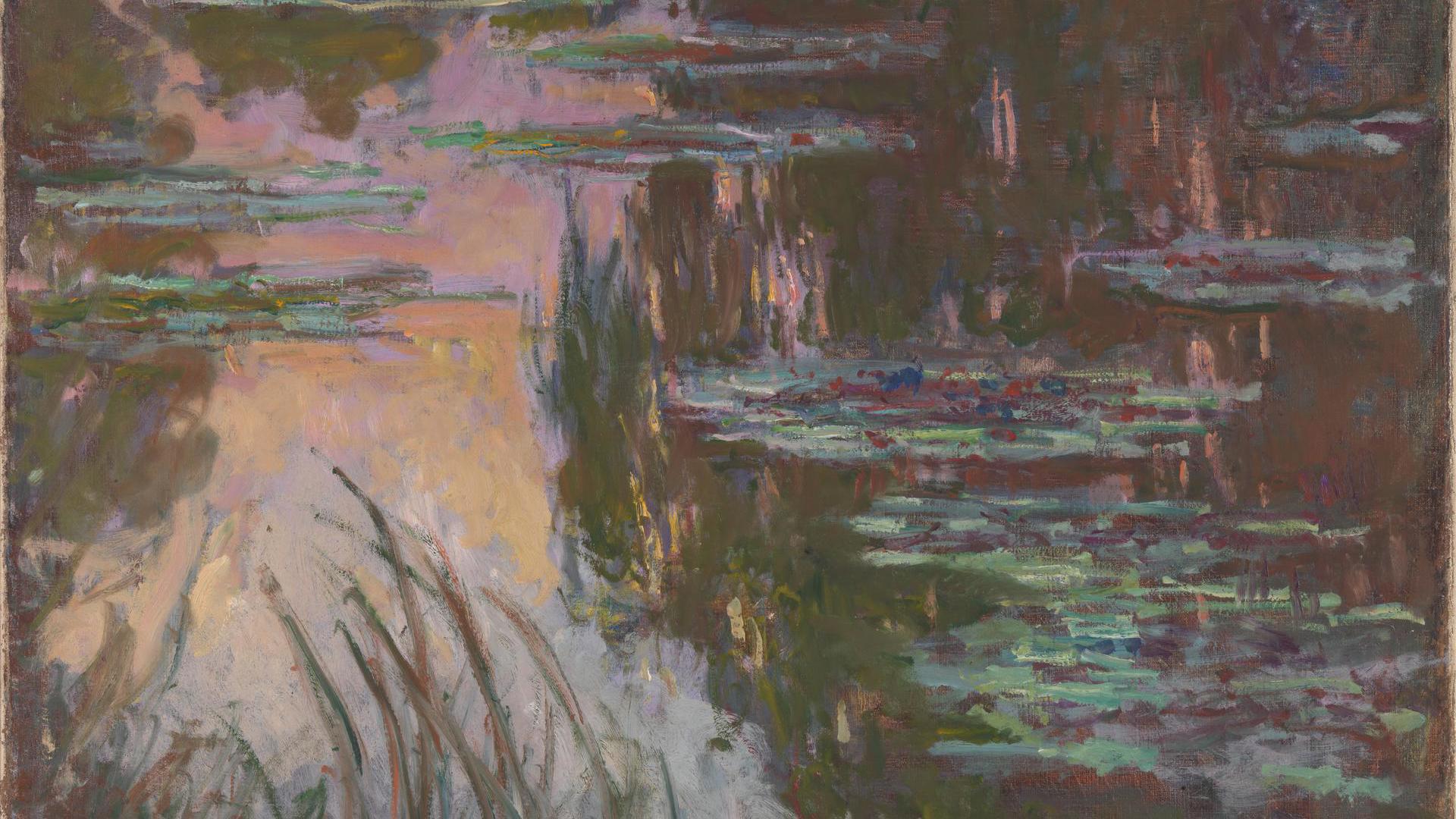 Water-Lilies, Setting Sun by Claude Monet