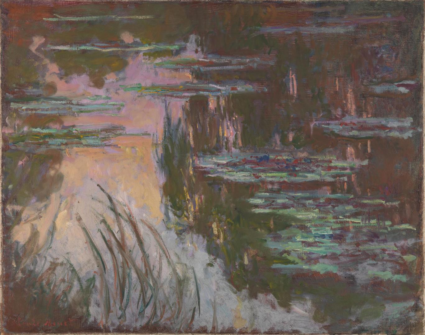 Water-Lilies, Setting Sun by Claude Monet