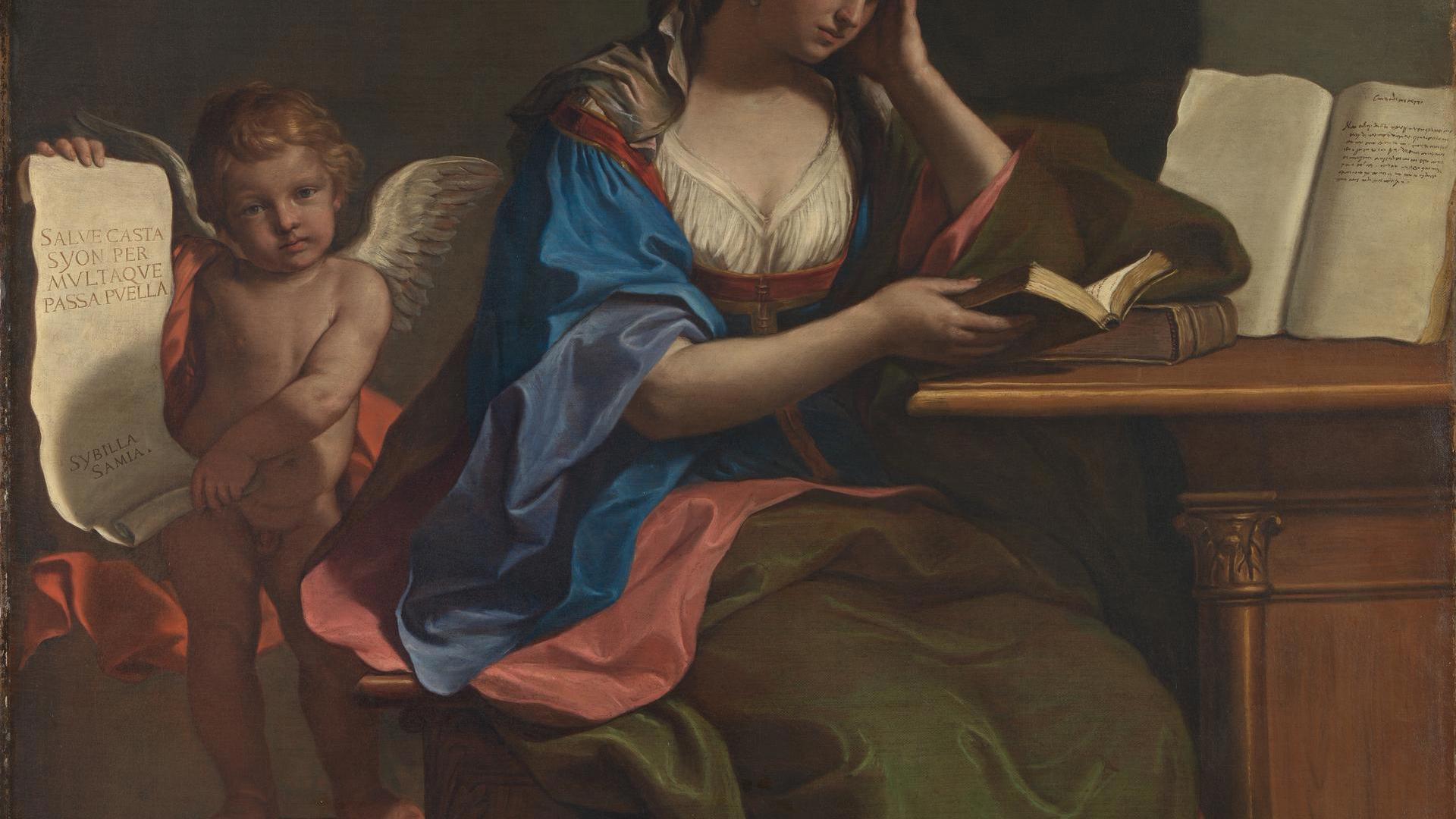 The Samian Sibyl with a Putto by Guercino