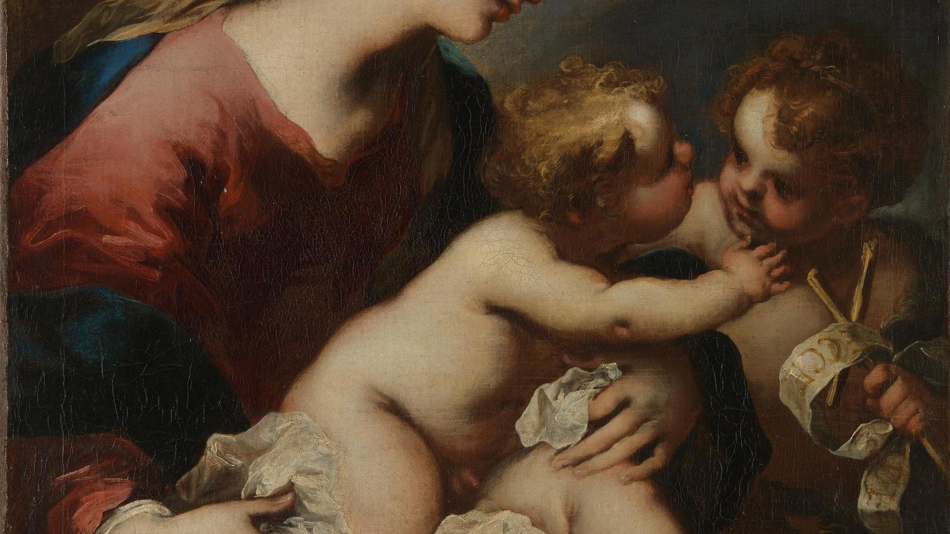 The Virgin and Child with Saint John the Baptist by Valerio Castello
