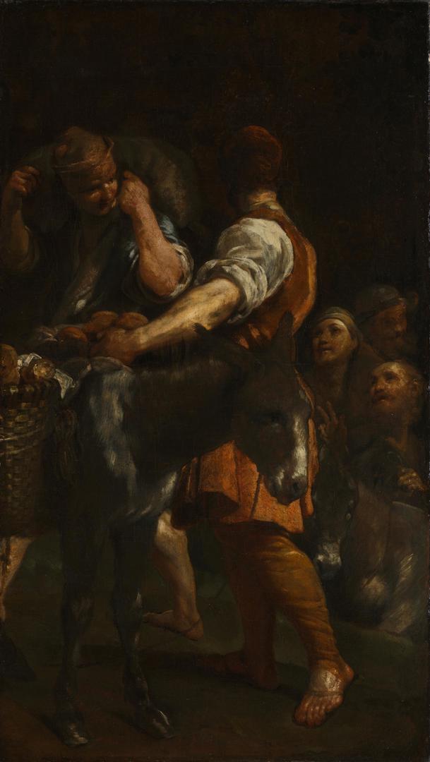Peasants with Donkeys by Giuseppe Maria Crespi