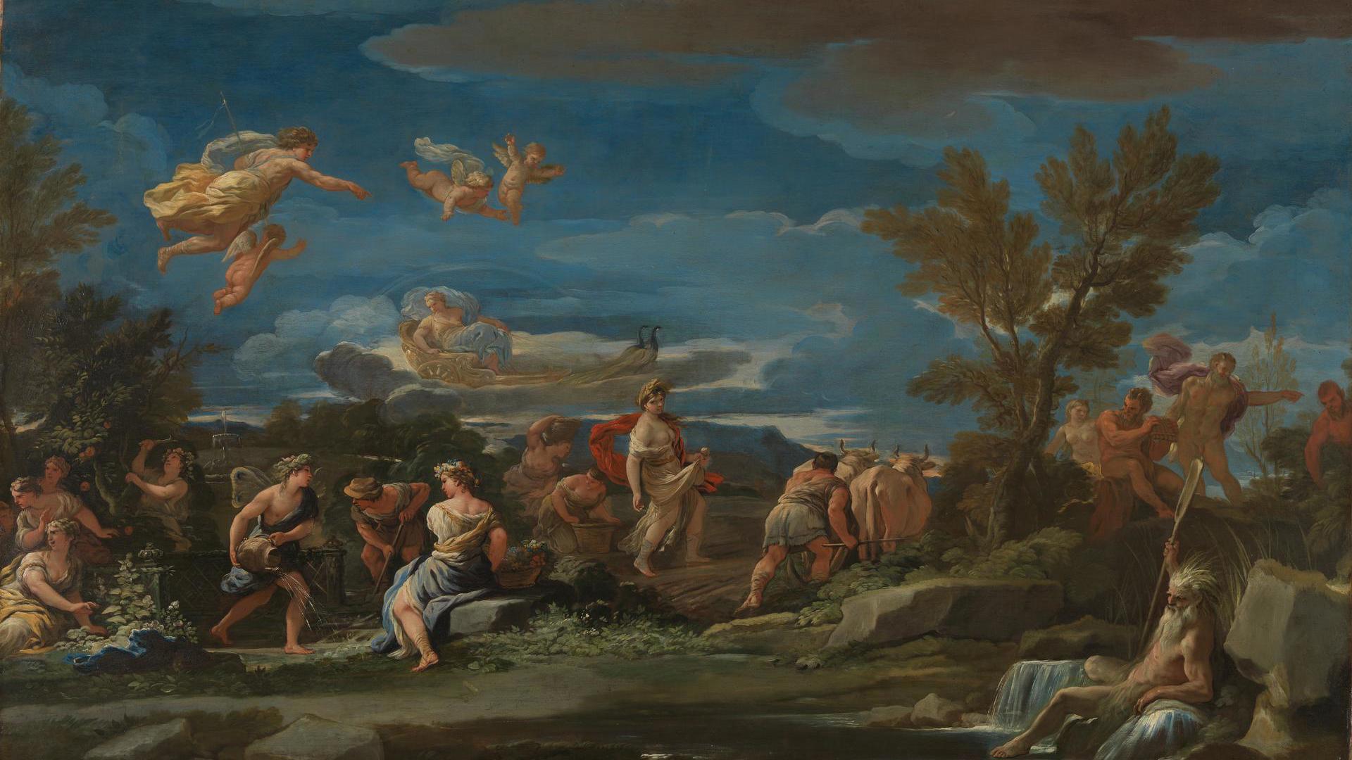 Mythological Scene of Agriculture by Luca Giordano