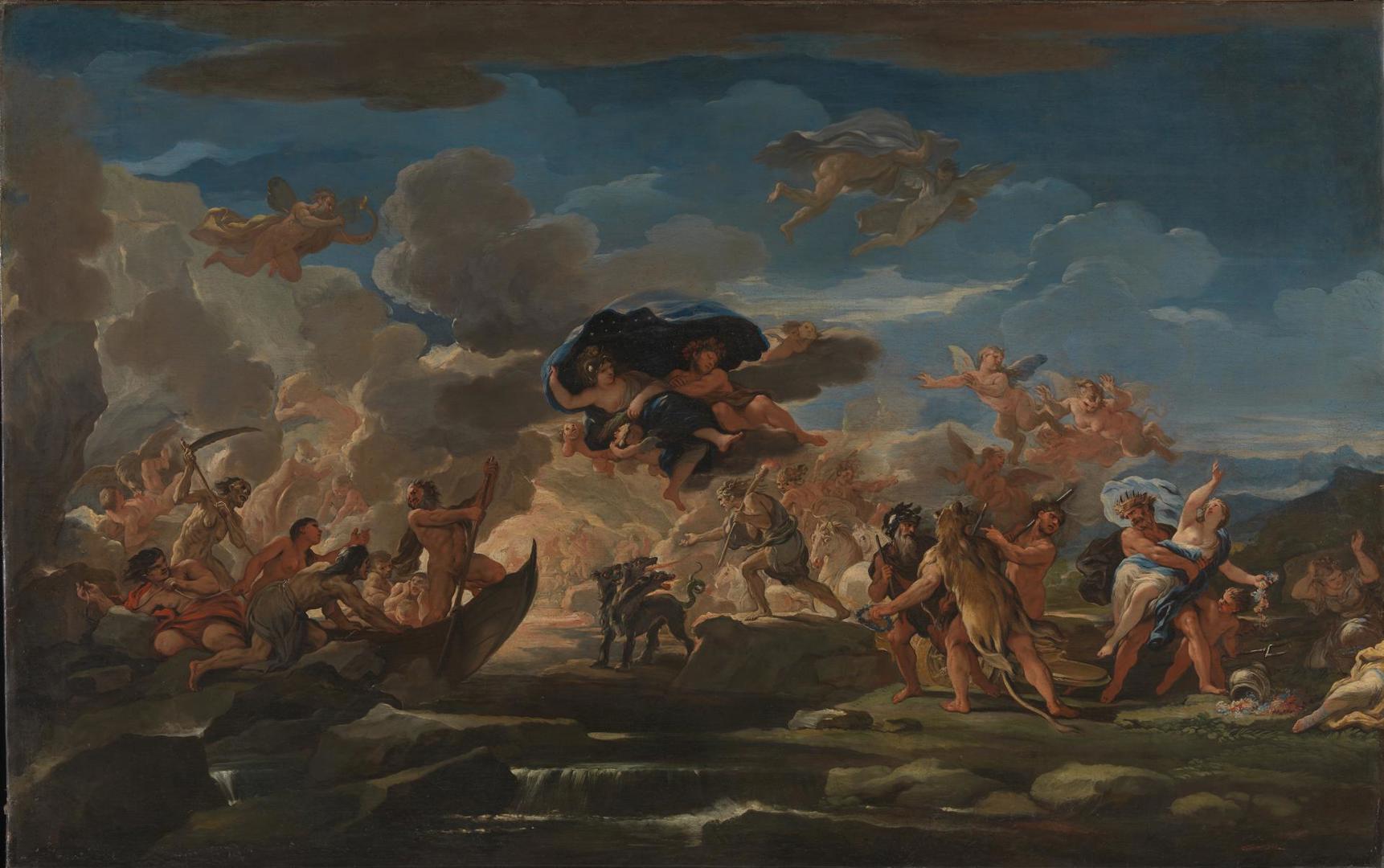 Mythological Scene with the Rape of Proserpine by Luca Giordano