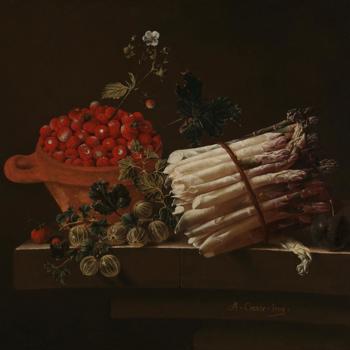 Still Life with Strawberries, Gooseberries and Asparagus