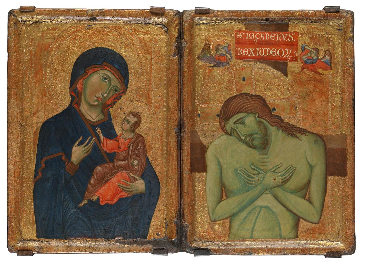 Umbrian Diptych by Master of the Borgo Crucifix (Master of the Franciscan Crucifixes)