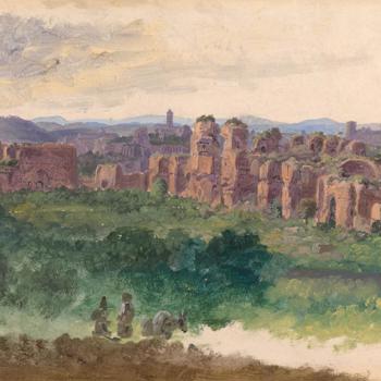 Distant View of Rome with the Baths of Caracalla