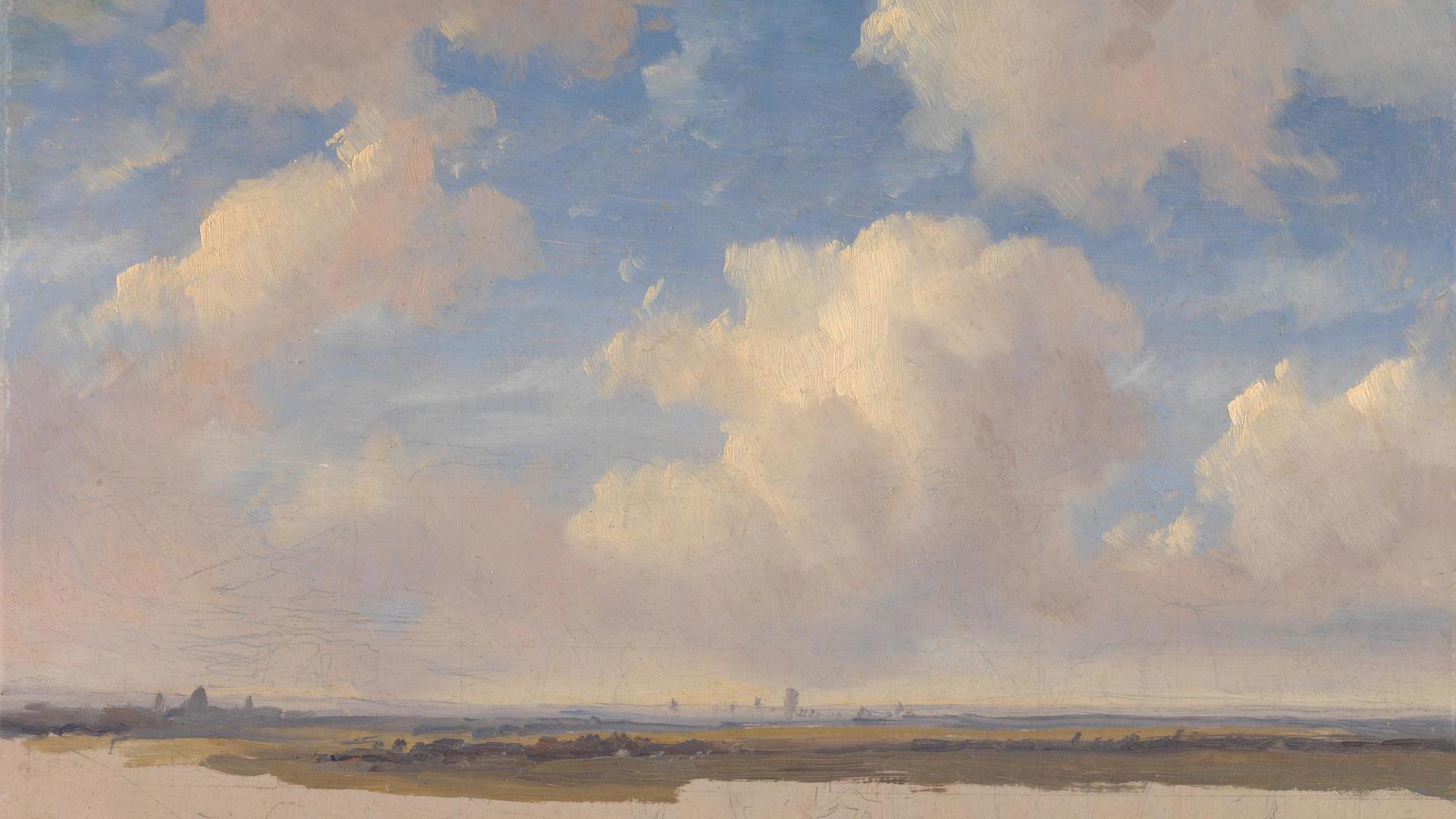 Landscape with Cumulus Clouds by Andreas Schelfhout