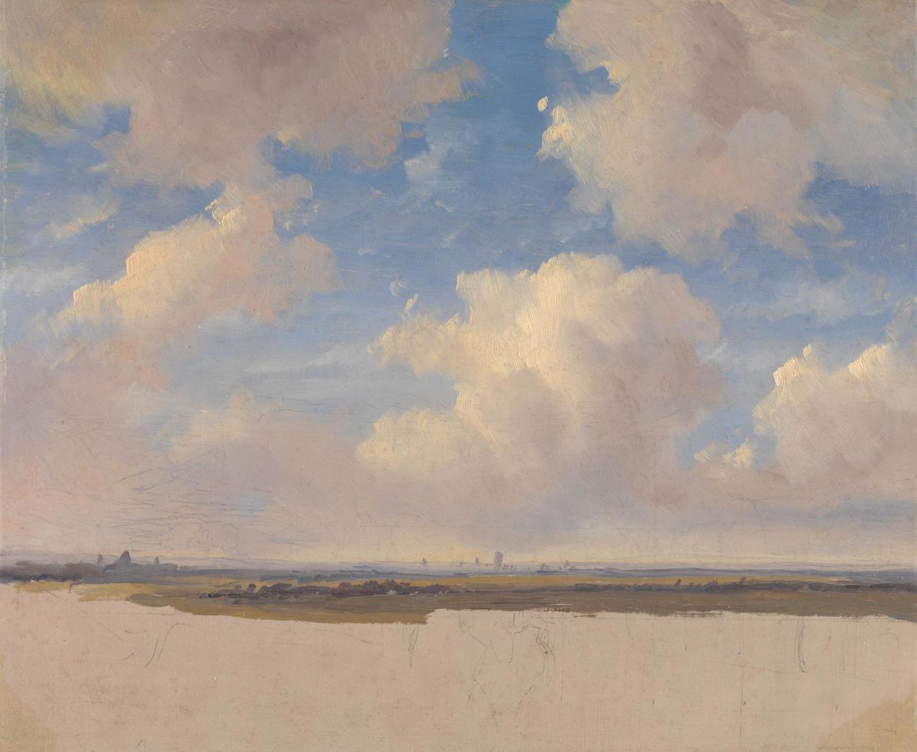 Landscape with Cumulus Clouds by Andreas Schelfhout