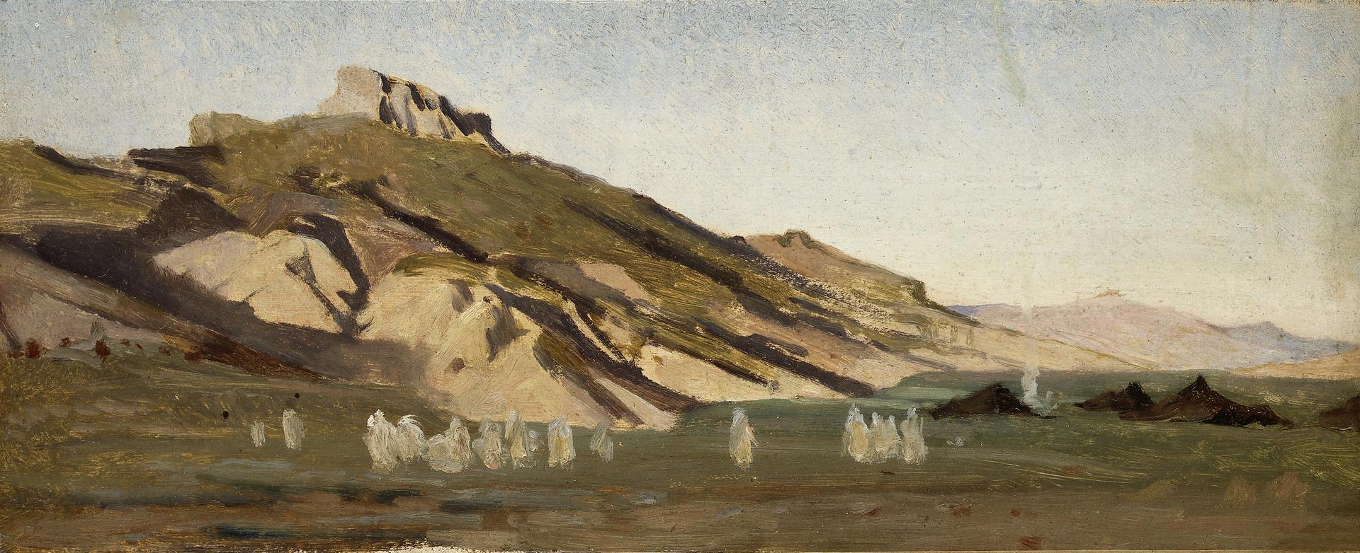Mountains in North Africa, with a Bedouin Camp by Gustave Guillaumet
