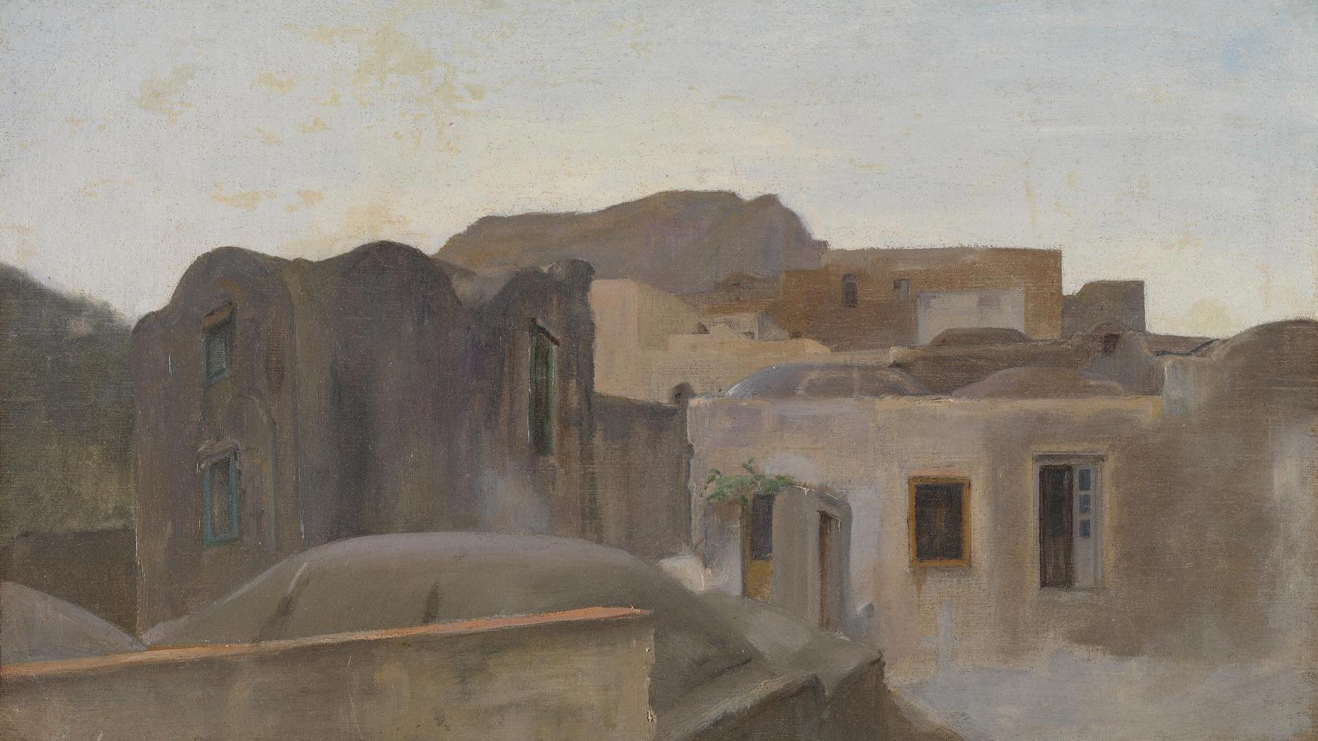 Houses in Capri by Possibly by Frederic, Lord Leighton