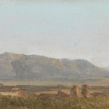 Mountainous Landscape with Ruins and Buildings