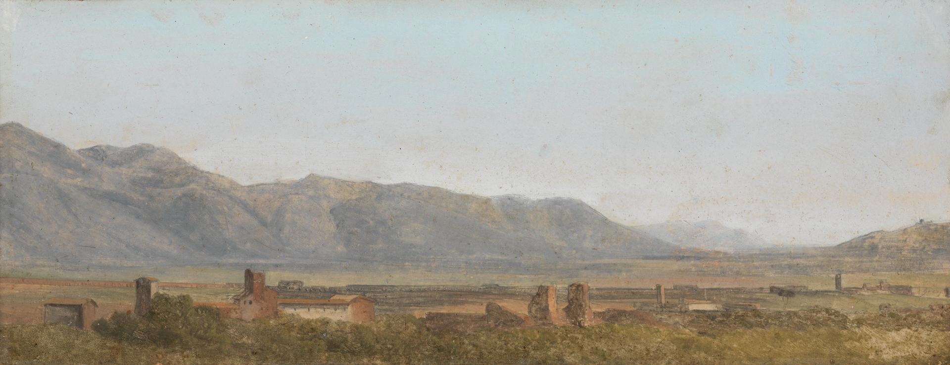 Mountainous Landscape with Ruins and Buildings by Ramsay Richard Reinagle