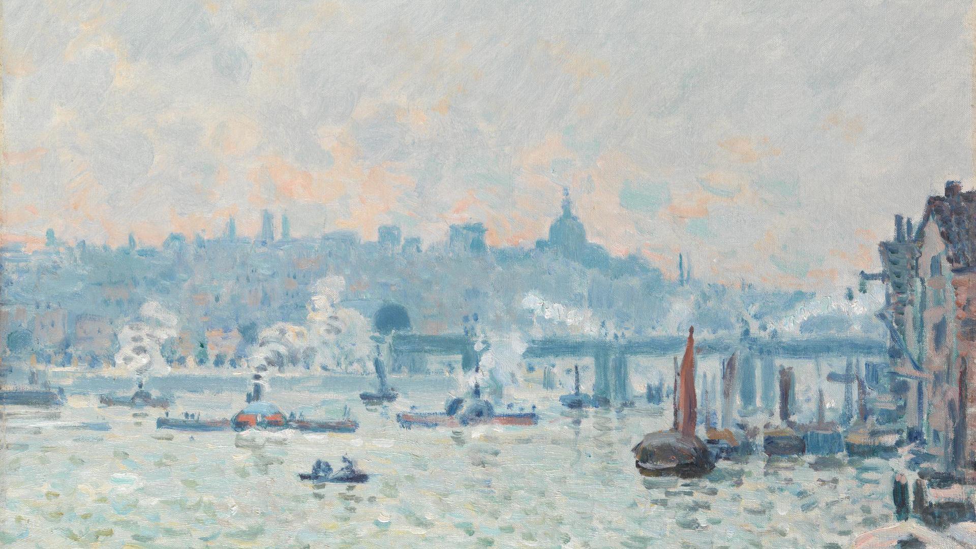 View of the Thames: Charing Cross Bridge by Alfred Sisley