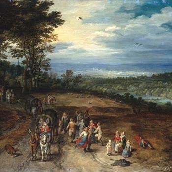Landscape with Travellers and Peasants on a Track