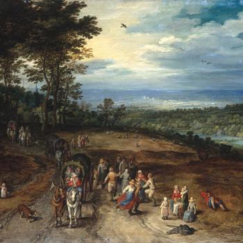 Landscape with Travellers and Peasants on a Track