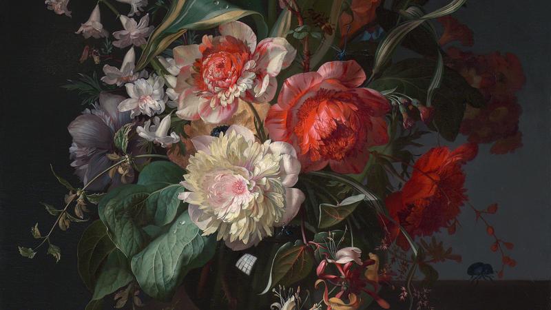 Rachel Ruysch, 'Flowers in a Glass Vase with a Tulip', 1716. © Photo courtesy of the owner