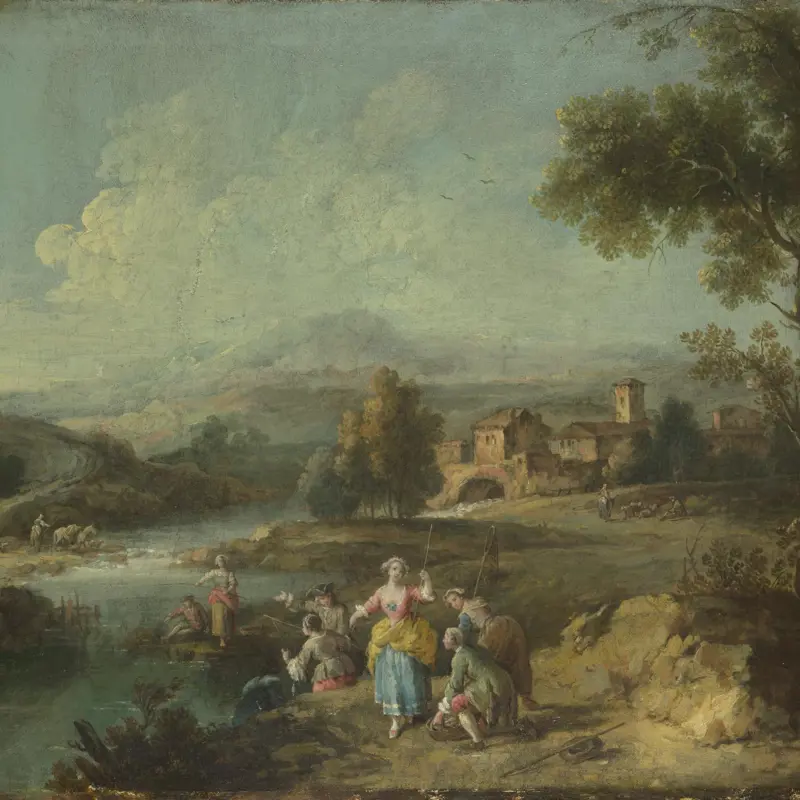 Landscape with a Group of Figures Fishing