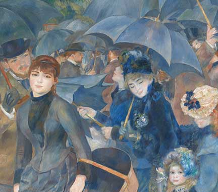 Detail from Renoir, 'The Umbrellas', about 1881-6