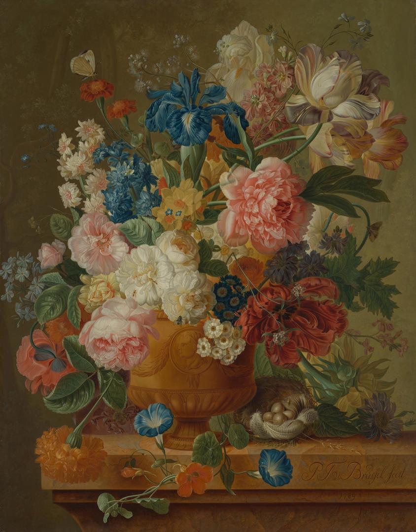 Flowers in a Vase by Paulus Theodorus van Brussel
