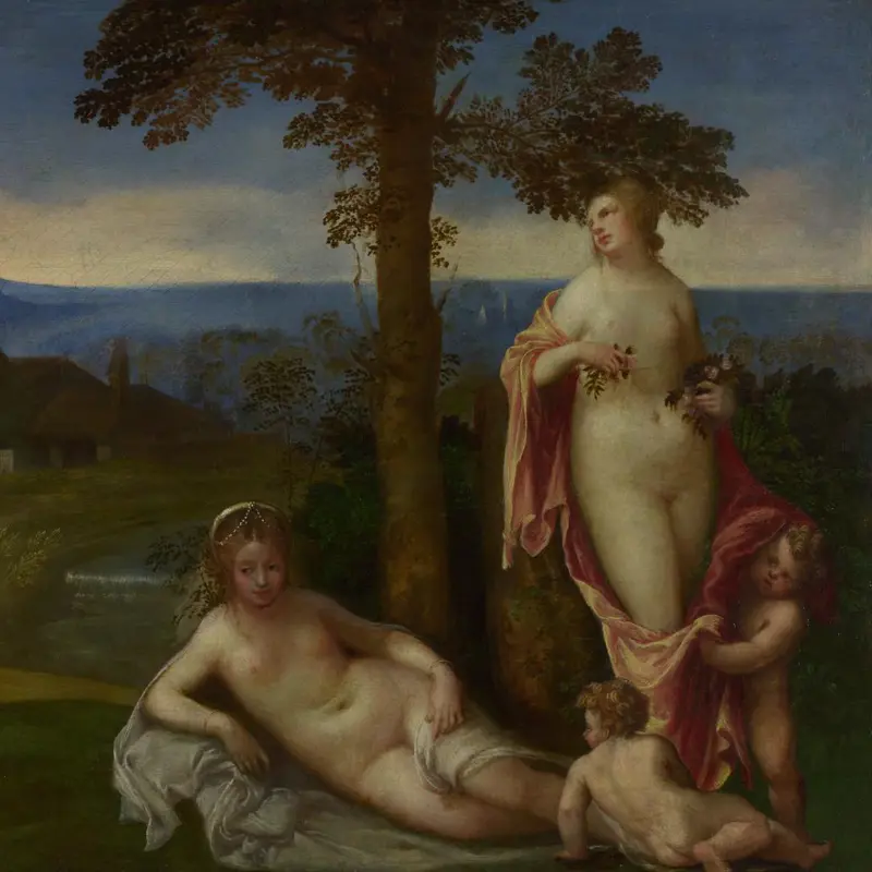 Nymphs and Children in a Landscape with Shepherds