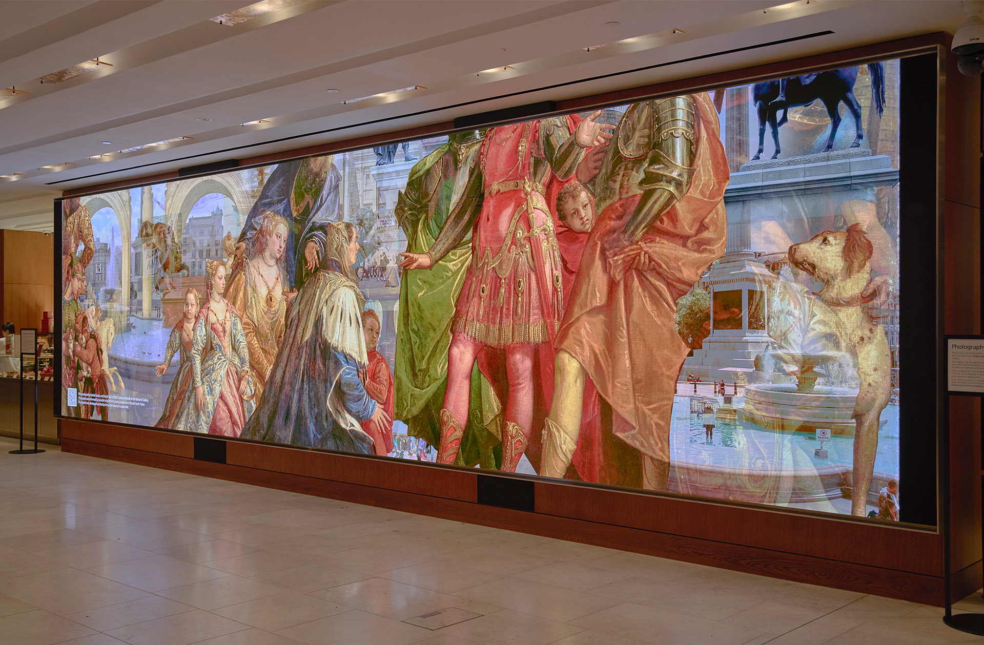 The Community Connector film on the Big Screen in the Sainsbury Wing in the National Gallery.