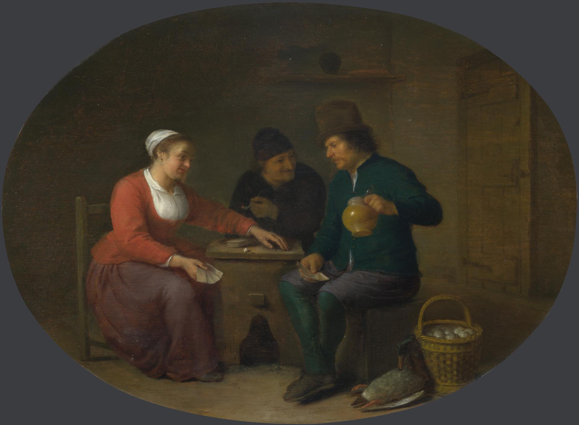 A Woman playing Cards with Two Peasants