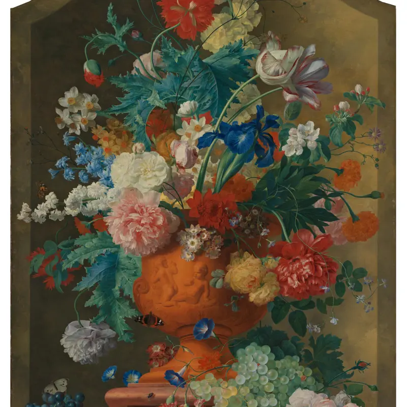 Flowers in a Terracotta Vase