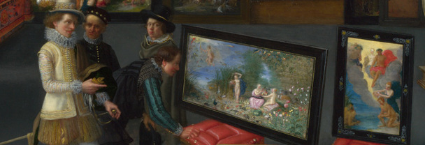 Flemish: 'Cognoscenti in a Room hung with Pictures' (detail) about 1620