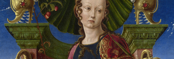 Detail from Cosimo Tura: 'A Muse (Calliope?)', probably 1455-60