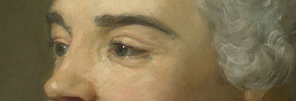 Detail from Jean-Baptiste Perronneau, 'Jacques Cazotte', about 1760-5