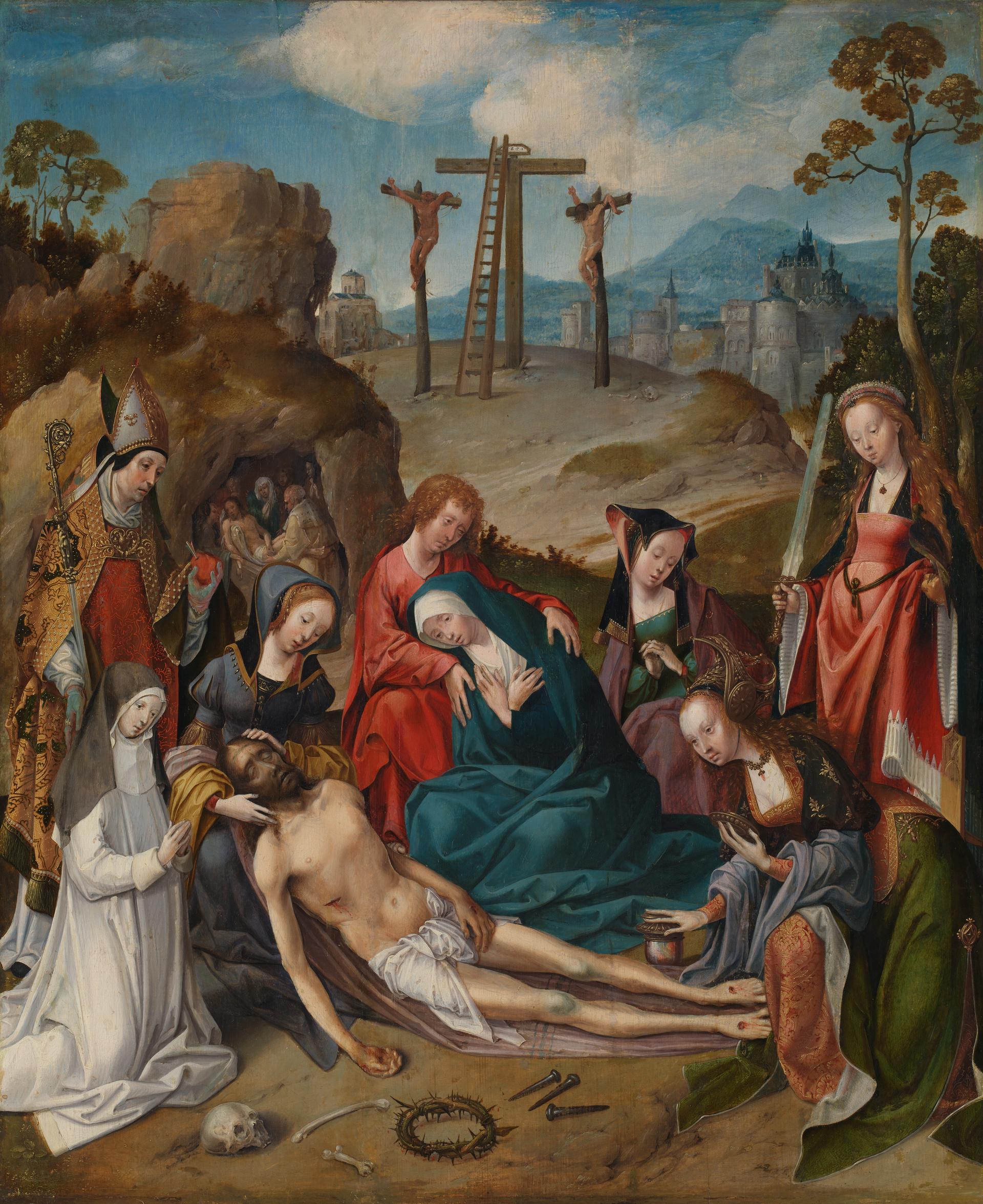 The Lamentation with Donors and Saints