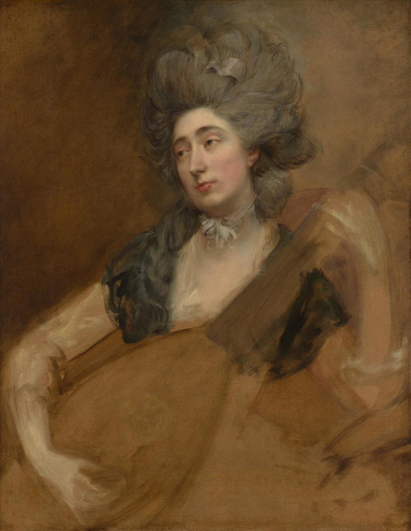 Margaret Gainsborough holding a Theorbo by Thomas Gainsborough