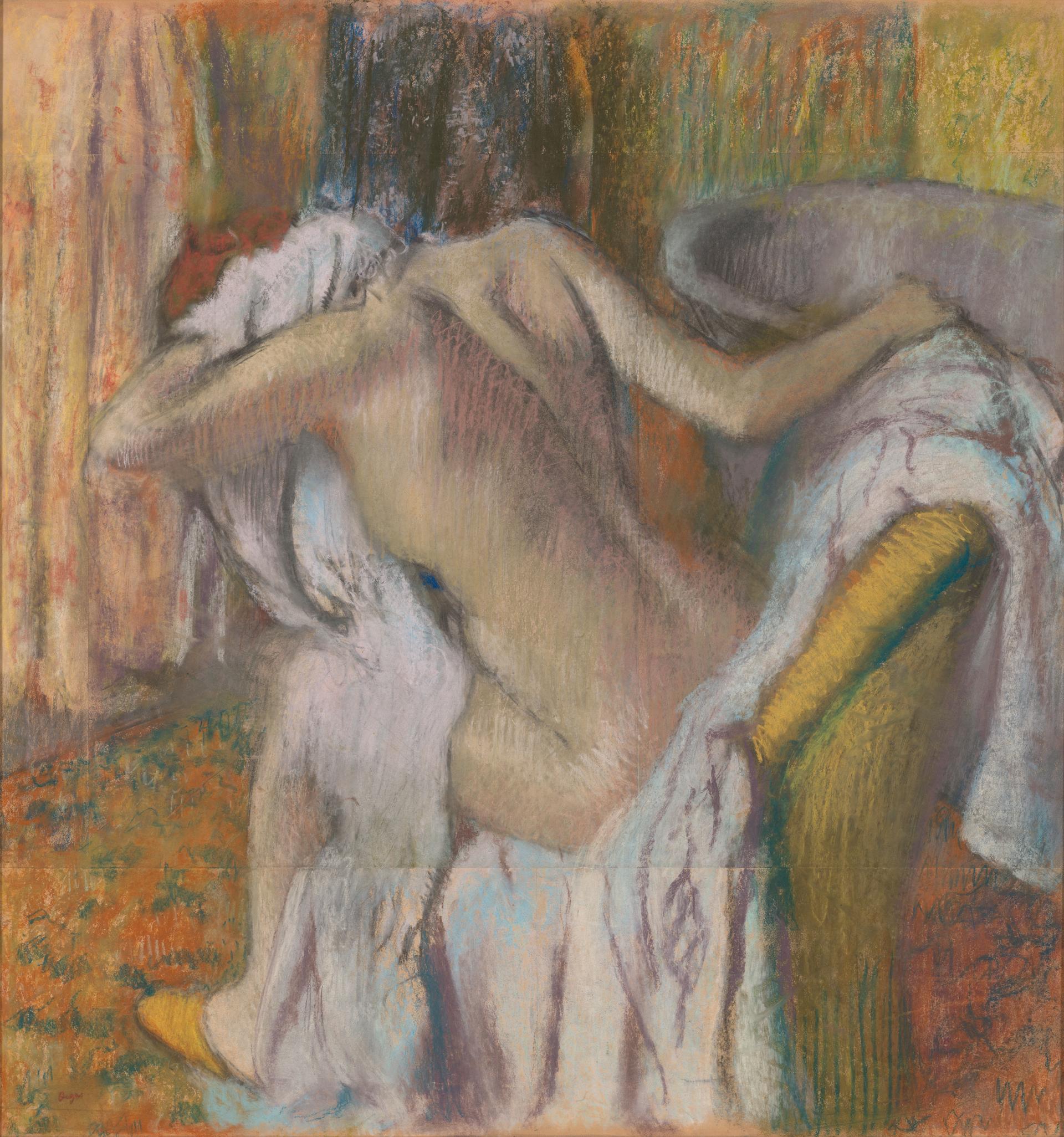 After the Bath, Woman drying herself