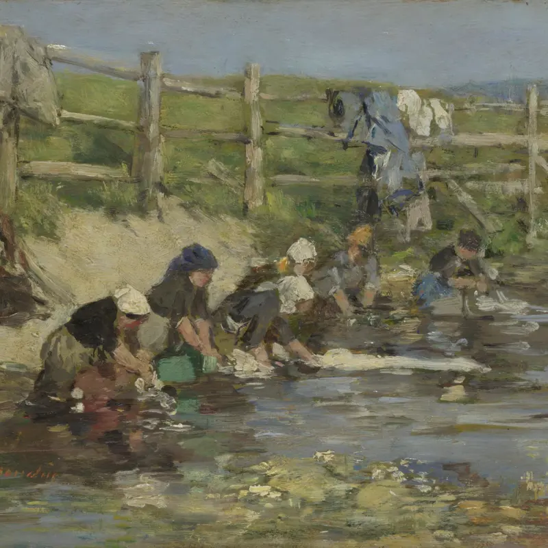 Laundresses by a Stream