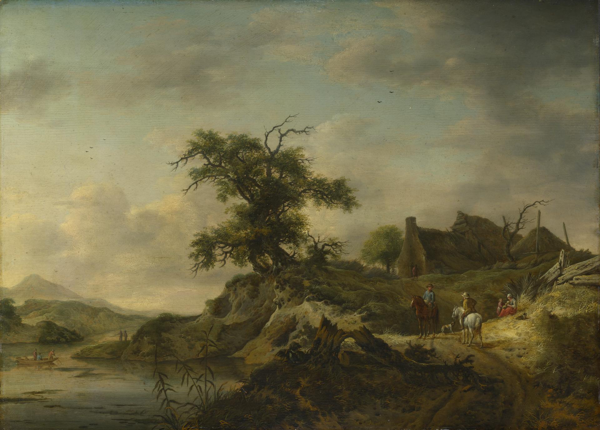 A Landscape with a Farm on the Bank of a River