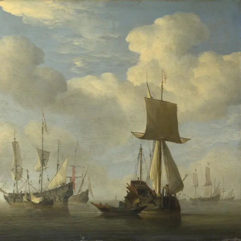 An English Vessel and Dutch Ships Becalmed