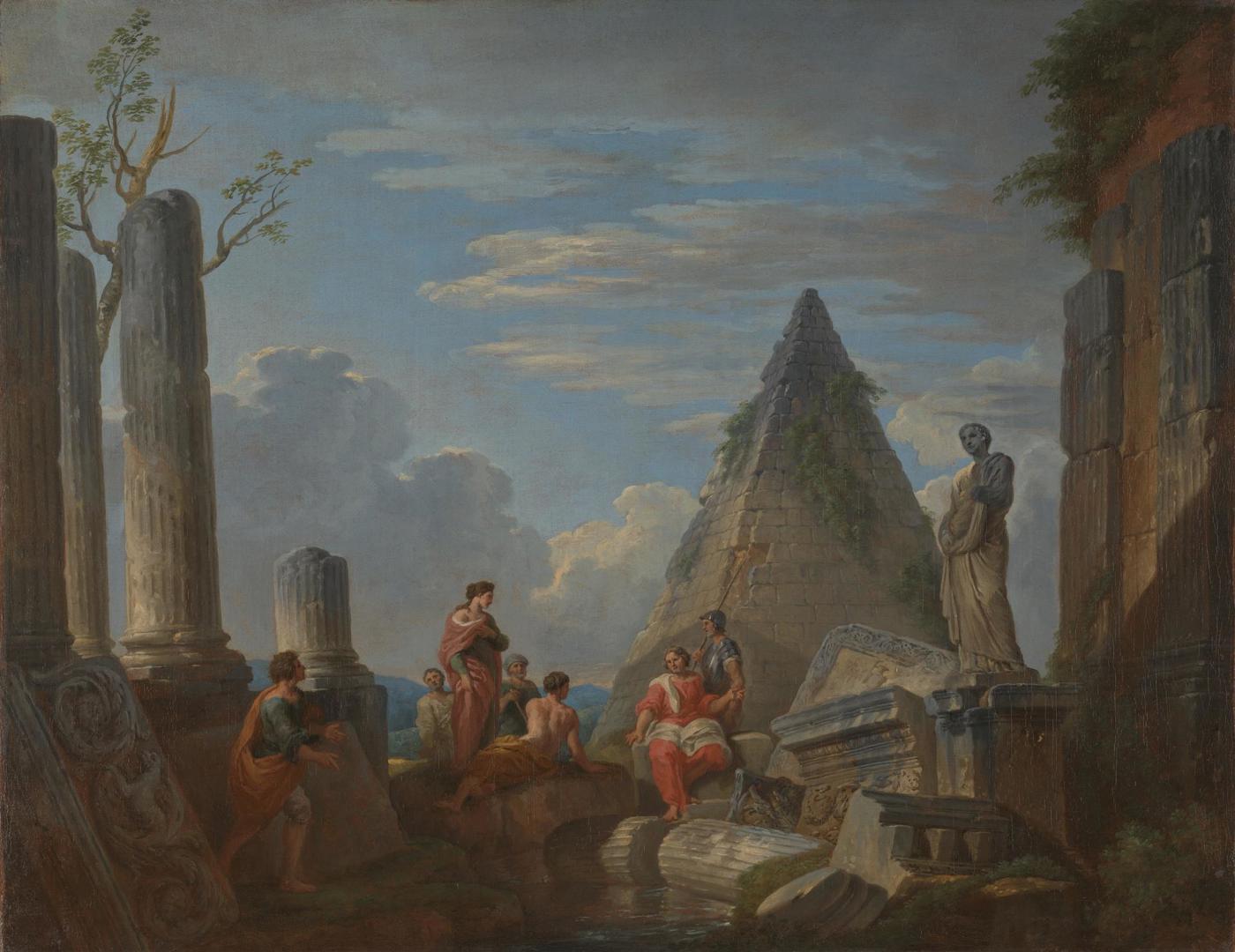Roman Ruins with Figures by Giovanni Paolo Panini