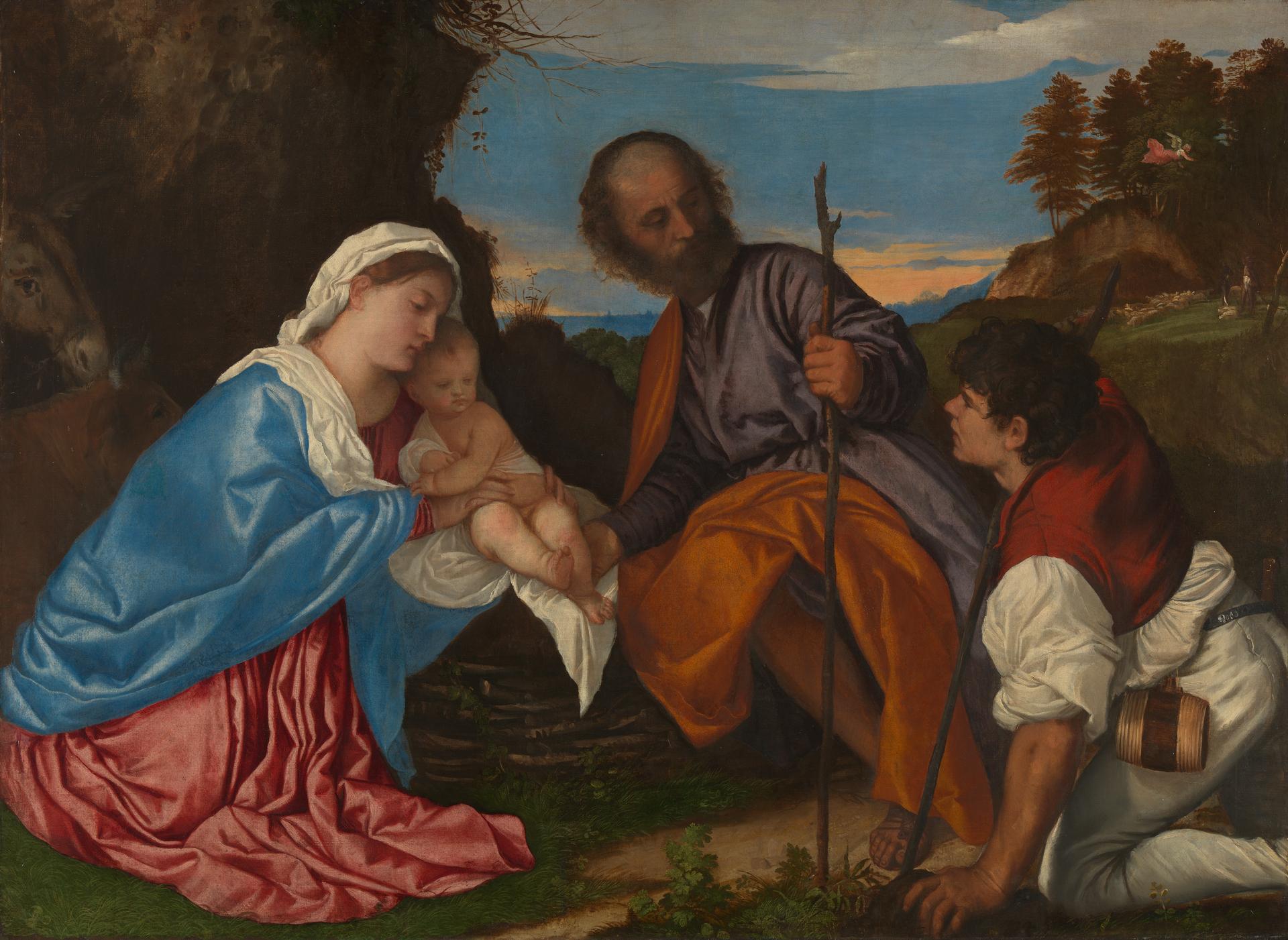 The Holy Family with a Shepherd