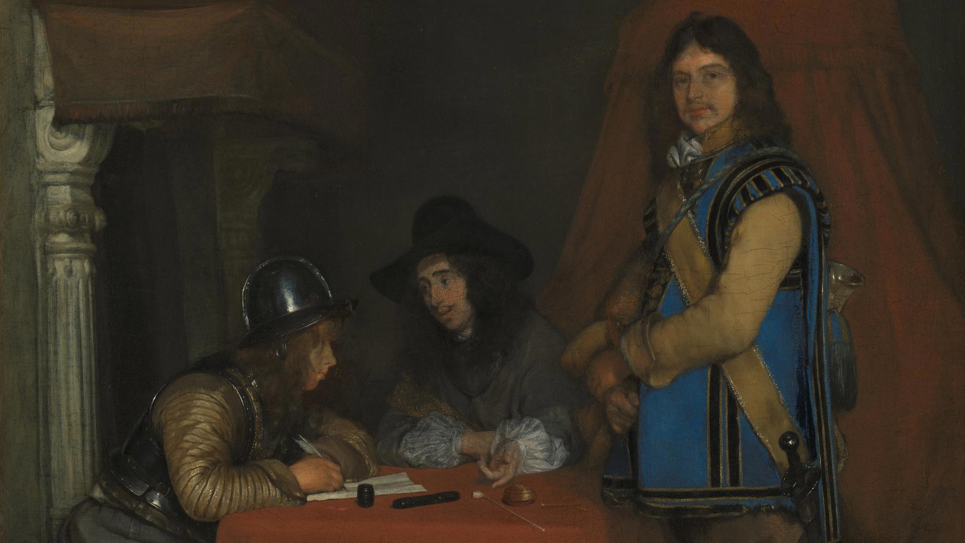 An Officer dictating a Letter by Gerard ter Borch