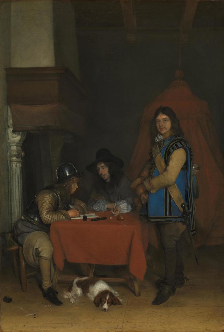 An Officer dictating a Letter by Gerard ter Borch