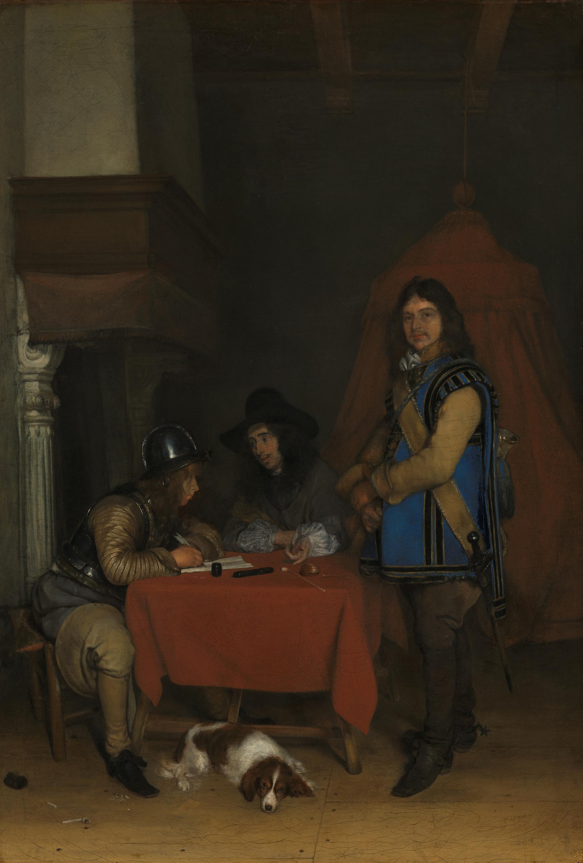 An Officer dictating a Letter